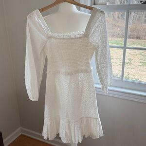 VERONICA BEARD Denise Smocked Long Sleeve Eyelet Dress Size 10 NWOT